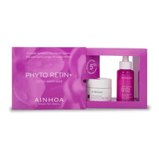 AINHOA Phyto Retin+ 5th Anniversary Pack open box met Serum Elixir en Rich Cream